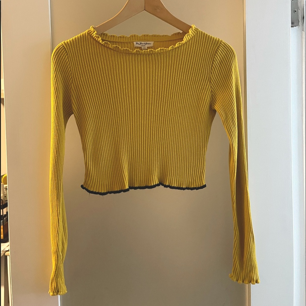 For Love & Lemons Ruffle-Trimmed Crop Top